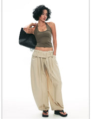 Weit geschnittene Paperbag-Hose