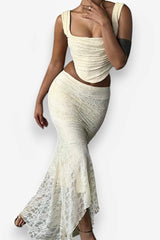 zweiteiliges Meerjungfrauenkleid aus Spitze