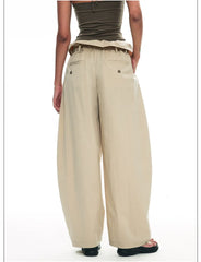 Weit geschnittene Paperbag-Hose