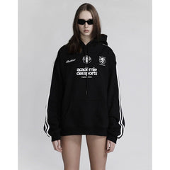 Amerikanischer Retro-Hoodie aus reiner Baumwolle mit Stickerei.