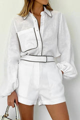 Sommeranzug mit langen Ärmeln aus Baumwolle und Leinen