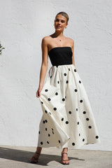 Wickelkleid mit Patchwork-Muster und Polka-Dots