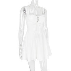 Trägerkleid mit Neckholder-Rücken, einfarbig