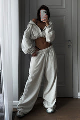 Zweiteiliger Streetwear-Sweater-Anzug mit lockerem Strickmuster