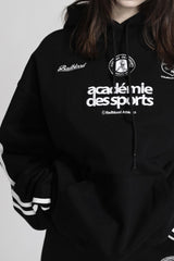 Amerikanischer Retro-Hoodie aus reiner Baumwolle mit Stickerei.