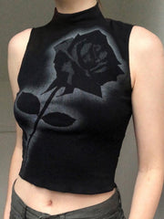 Ärmelloses Basic-Top mit Rollkragen von Black Rose 