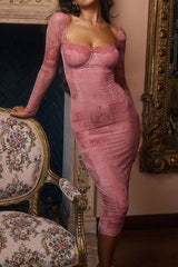 Sexy, figurbetontes Langarmkleid