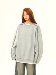 Sweatshirt mit seitlichem Reißverschluss
