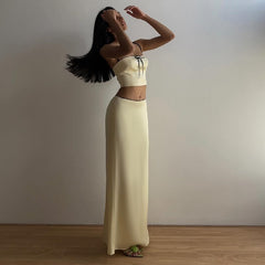Camisole-Spitzen-Maxirock-Anzug