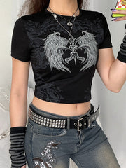 Schmal geschnittenes Crop-Top mit Rundhalsausschnitt 