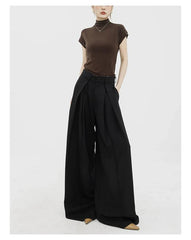 Dramatische schwarze Palazzo-Hose mit weitem Bein