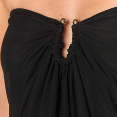 Minikleid aus Tüll mit Bandeau-Ausschnitt und offenem Rücken