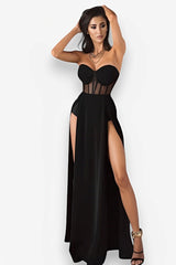 Ärmelloses langes Kleid mit Tube-Top
