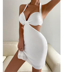 Sommerkleid mit lockerem Ausschnitt, sexy, rückenfrei 