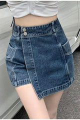 Unregelmäßiger, schmal geschnittener Retro-Jeansrock