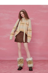 Rosa gestreifter Mohairpullover
