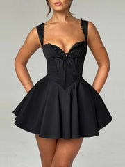 Trägerkleid mit Neckholder-Rücken, einfarbig