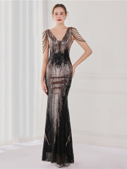 Pailletten-Trägerkleid 