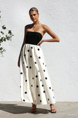 Wickelkleid mit Patchwork-Muster und Polka-Dots