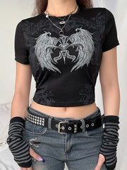 Schmal geschnittenes Crop-Top mit Rundhalsausschnitt 