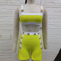Trägerloses, ärmelloses Set mit freiliegender Taille PH01173