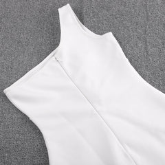 Ärmelloses, asymmetrisches Mini-Bandagenkleid mit One-Shoulder-Design PP091914