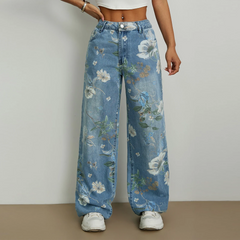 Jeans mit Blumenmuster