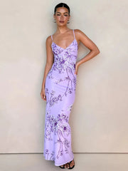 Ärmelloses, figurbetontes Blumenkleid mit V-Ausschnitt