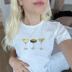 Crop-T-Shirt mit Fruchtprint und Rundhalsausschnitt
