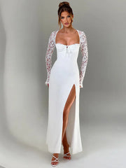 Schnürkleid mit hohem Schlitz, figurbetont, für den Herbst