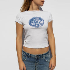 Sternenprint-Grafik-Harajuku-T-Shirt