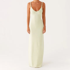 Maxikleid mit Spaghettiträgern und Cut-Outs
