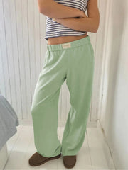 Baumwollhose mit geradem Bein und Taschen
