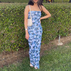 Y2K Slim Vintage trägerloses Bodycon-Kleid