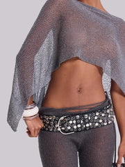 Goldfarbenes Neckholder-Stricktop