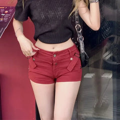Schleifengeraffte Kawaii-Shorts