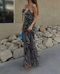 Maxikleid im Streetstyle mit Rüschen und Print