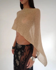 Goldfarbenes Neckholder-Stricktop