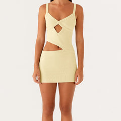 Sexy Y2K Spaghetti-Bodycon-Kleid mit Cut-outs