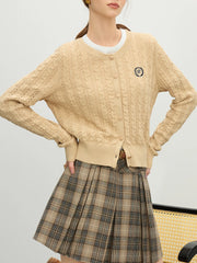 Strickcardigan mit Rundhalsausschnitt und Hohlsaum fürs Büro