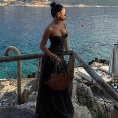 Strandurlaub trägerloses, luftiges Ballkleid