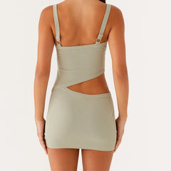 Sexy Y2K Spaghetti-Bodycon-Kleid mit Cut-outs