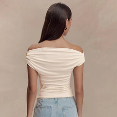 Plissiertes One-Shoulder-Stricktop