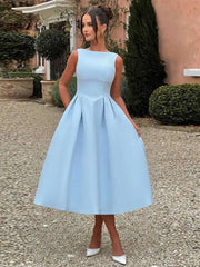 Wickelkleid in A-Linien-Länge mit Falten