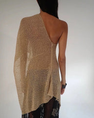 Goldfarbenes Neckholder-Stricktop
