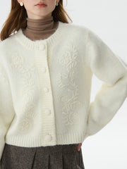 Koreanischer, schwerer Strickcardigan im Herbststil