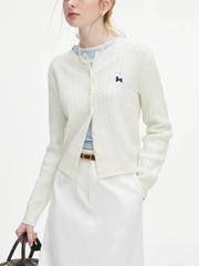 Bestickter, lässiger Strickcardigan für den Herbst