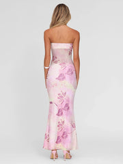 Maxikleid mit Blumenmuster und Wickeloptik
