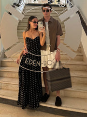 Plissiertes Maxikleid mit Wellenmuster und Trägern