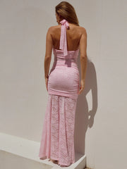 Bodycon-Kleid aus Spitze mit Patchwork-Details